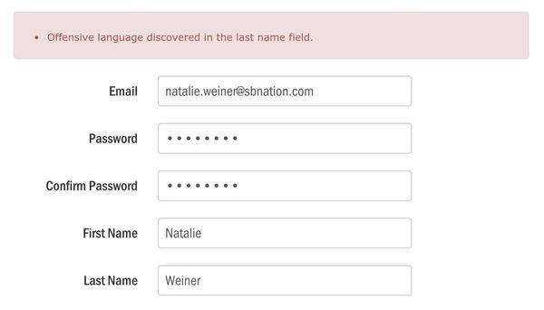 Maxpreps dumb password rule screenshot